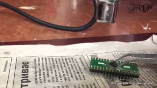 DIY How to desoldering ATmega8 TQFP32 / Как отпаять Атмега8 в QFP32/DIP32 корпусе