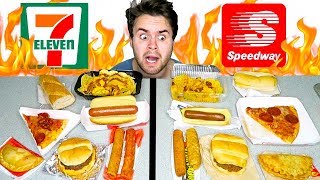 7-ELEVEN vs. SPEEDWAY! - The Whole Menu! Fast Food Taste Test