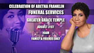 Motorcade of pink Cadillacs coming to Aretha Franklin's funeral