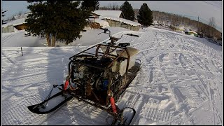 Самодельный снегоход обзор №1 с двигателем Lifan 2v78f-2a