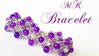 #МК - Сиреневый браслет из бисера и бусин