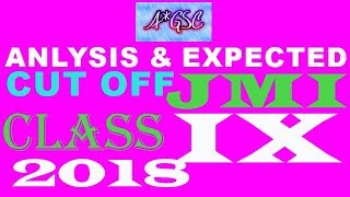 ANALYSIS / CUTOFF/ RESULT DATE OF JMI CLASS IX 2018-19