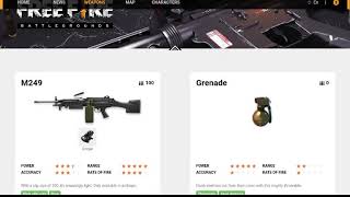 Характеристики оружия во Free Fire Battlegrounds|Characteristic of weapon in Free Fire Battlegrounds