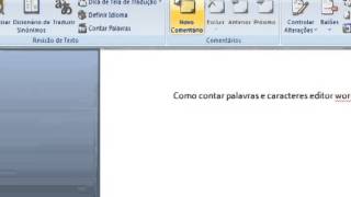 Como contar palavras e caracteres editor word 2007