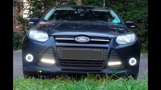 ДХО на Ford Focus 3 Ангельские глазки. Ходовые огни Форд Фокус 3