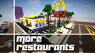 Minecraft: More Restaurants + Stadium Sneak Peek! (McDonalds, Sonic, & More!)