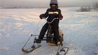 ЛЕГКИЙ САМОДЕЛЬНЫЙ СНЕГОХОД+СВОИМИ РУКАМИ!