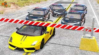 Beamng drive - Police Chases vs. Sports Cars crashes #2