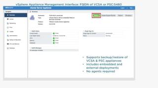 What's New in vSphere 6.5 vCenter Server Appliance 6.5 File-Based Backup and Restore