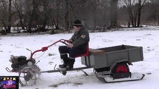 Мотоблок на лыжах