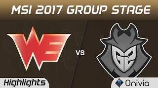 WE vs G2 Highlights MSI 2017 Group Team WE vs G2 Esports by Onivia