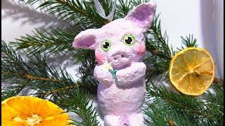 Поросенок своими руками Елочная игрушка своими руками из папье маше и яйца