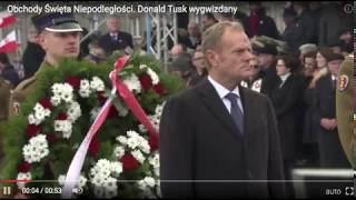 Donald Tusk wygwizdany - Obchody 11 Listopada 2017 - Warszawa