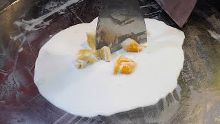 경력 7년 터키아저씨! 철판 아이스크림 / mango banana iron plate ice cream / korean street food