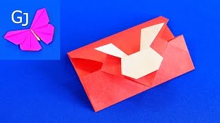 Как сделать Конверт с кроликом / оригами поделки