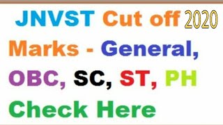 #Jnvst, class 6  january 2020 cut off marks with category wise/#watch with best wishes