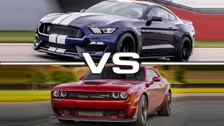 2019 Ford Mustang Shelby GT350 vs 2018 Dodge Challenger SRT Hellcat