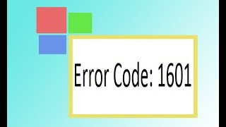 Как исправить ошибку 1601?