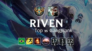 Riven Top vs Gangplank - BR Challenger Patch 8.16