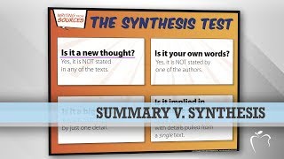 Summary v. Synthesis: What's the difference?