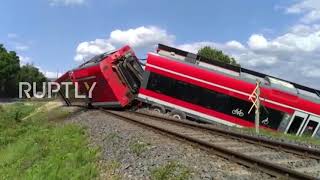 Poland: Eight injured as Berlin-bound train derails near border