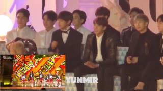 161119 BTS & SEVENTEEN reaction to IOI performance (Melon Music Award MMA 2016) [HD Fancam]