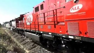 Trem ALL K16 Locotrol DASH-9 D9-40BBW Métrica Primeira Viagem no PR + Triplex Helper