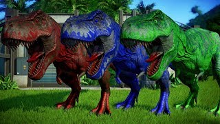 ? Jurassic World Evolution - Tyrannosaurus Rex Vs Ankylosaurus Breakout and Fight