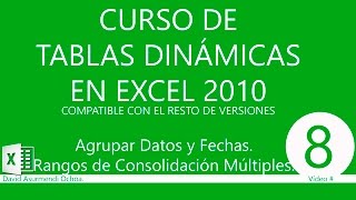 Tablas Dinámicas en Excel 2010: Agrupar Fechas y Datos. Rangos de Consolidación Múltiples.