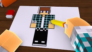 COLORINDO O MINECRAFT COM CORES !! - [ Minecraft Desenho #1 ]