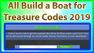 All Codes for Build a Boat for Treasure | 2019 June (Middle of June)