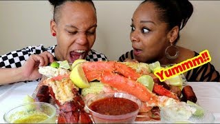King Crab Seafod Boil Mukbang (King Crab Legs, Lobster, Jumbo Shrimp)