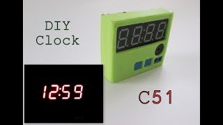How To Make C51 4 Bits Digital Electronic Clock (Как сделать электронные часы C51 Diy kit)