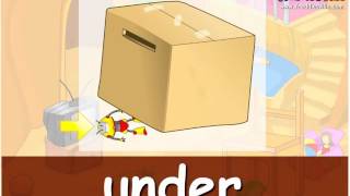 in, under, on, Prepositions of Place, English Lesson for Children, Pre-K & K