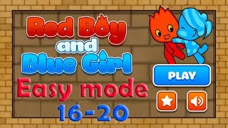 Redboy and Bluegirl in Light Temple Maze [Easy map] Level 16-20 walkthrough