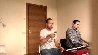 "Lec, saulīte" - Lauris Reiniks & Raimonds Tiguls mēģinājumā