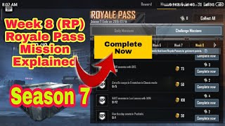 Season 7 Week 8 Royale Pass(RP) Mission Explained PUBG Mobile | week 8 RP Missions Pubg Season 7