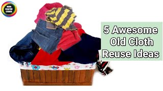 5 Useful Things To Do From Old Clothes/5 Awesome Old Clothes Reuse Ideas /Best Ideas from waste