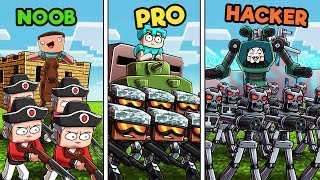 Minecraft - MILITARY BASE DEFENSE! (NOOB vs PRO vs HACKER)