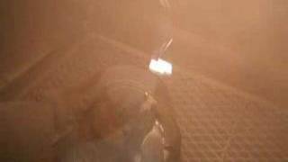 Sandblasting rust off metal. Easy!!!