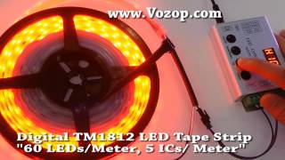 Digital TM1812 LED Tape Strip 60 LEDs per Meter 5 ICs per Meter