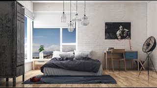 V-Ray Render İle İç Mekan Eğitimi - Yatak Odası : Işıklandırma ve Render Ayarları
