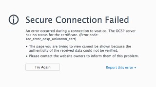 Secure Connection Failed at FireFox Solution---2018