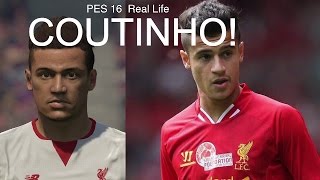PHILIPPE COUTINHO IN FIFA 16 AND PES 2016! (Face Review) #19