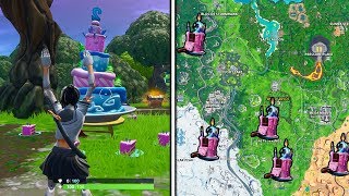 "DANSER DEVANT DIFFERENTS GATEAUX D'ANNIVERSAIRE" DEFI D'ANNIVERSAIRE sur FORTNITE BATTLE ROYALE !
