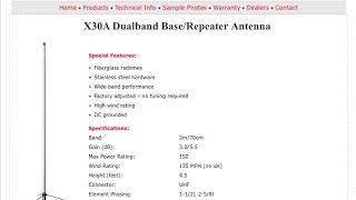 2m 70cm Diamond X 30 Base Antenna