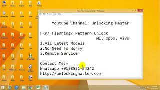 Remote Service - Latest Models Oppo, Vivo, MI Remove FRP, Pattern Unlock & Flashing