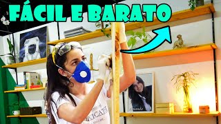 COMO FAZER PRATELEIRAS DE MADEIRA ESTANTE DE TRILHO