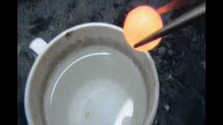Red Hot Nickel Ball In Water (Nice Reaction)