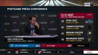 Erik Spoelstra -- Miami Heat vs New York Knicks 01/05/18